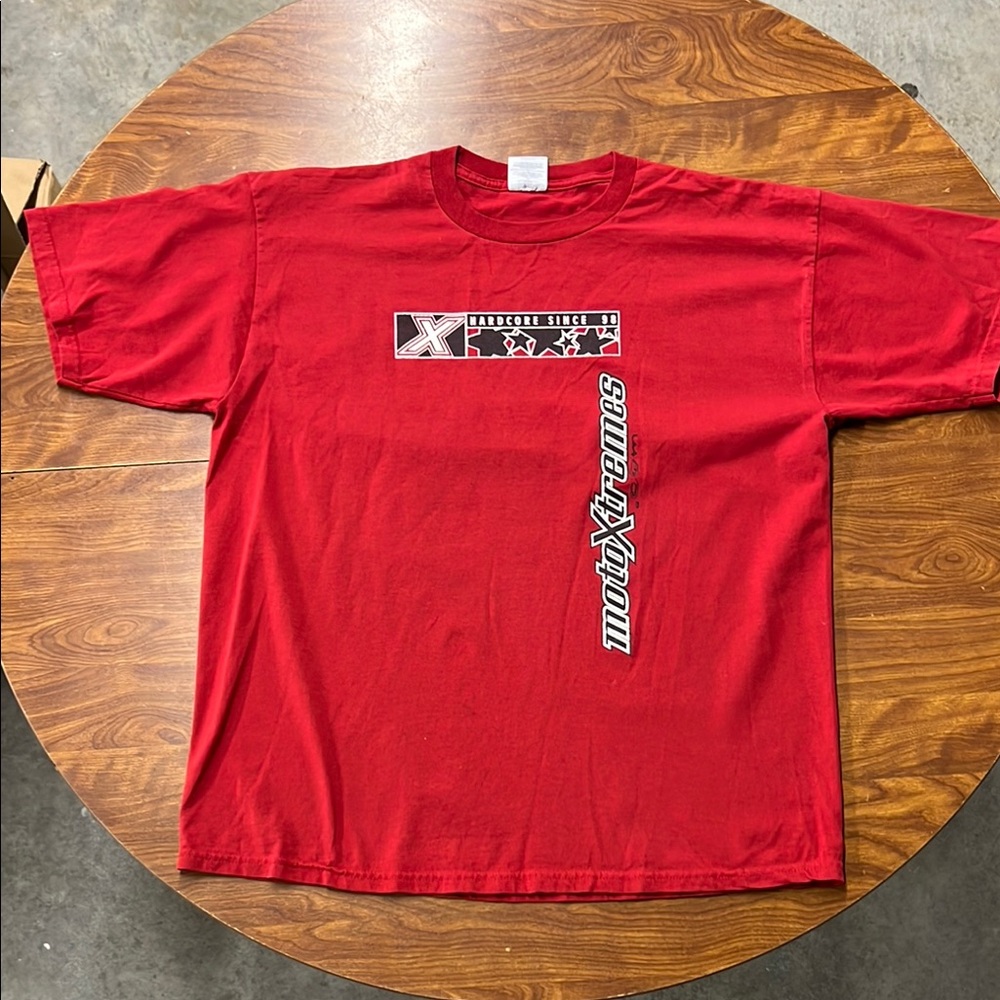 Jerzees Red Short Sleeve Tee Vibrant Graphic Design